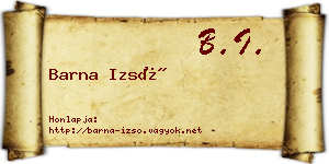 Barna Izsó névjegykártya
